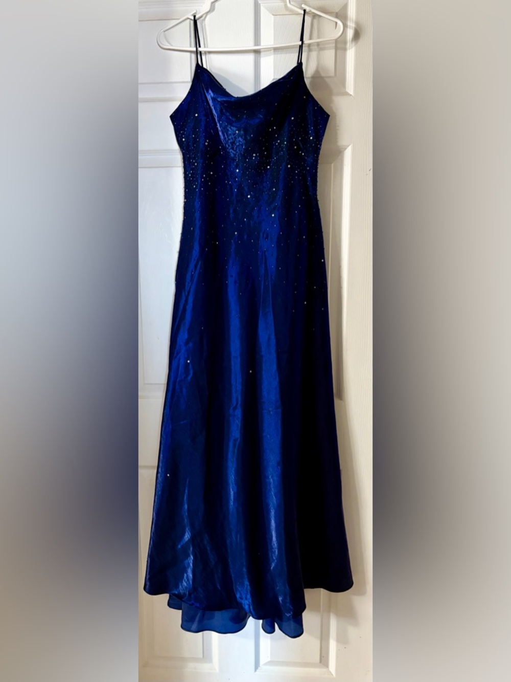 Morgan and Co. Elegant Royal Blue Evening Gown with Sparkle.